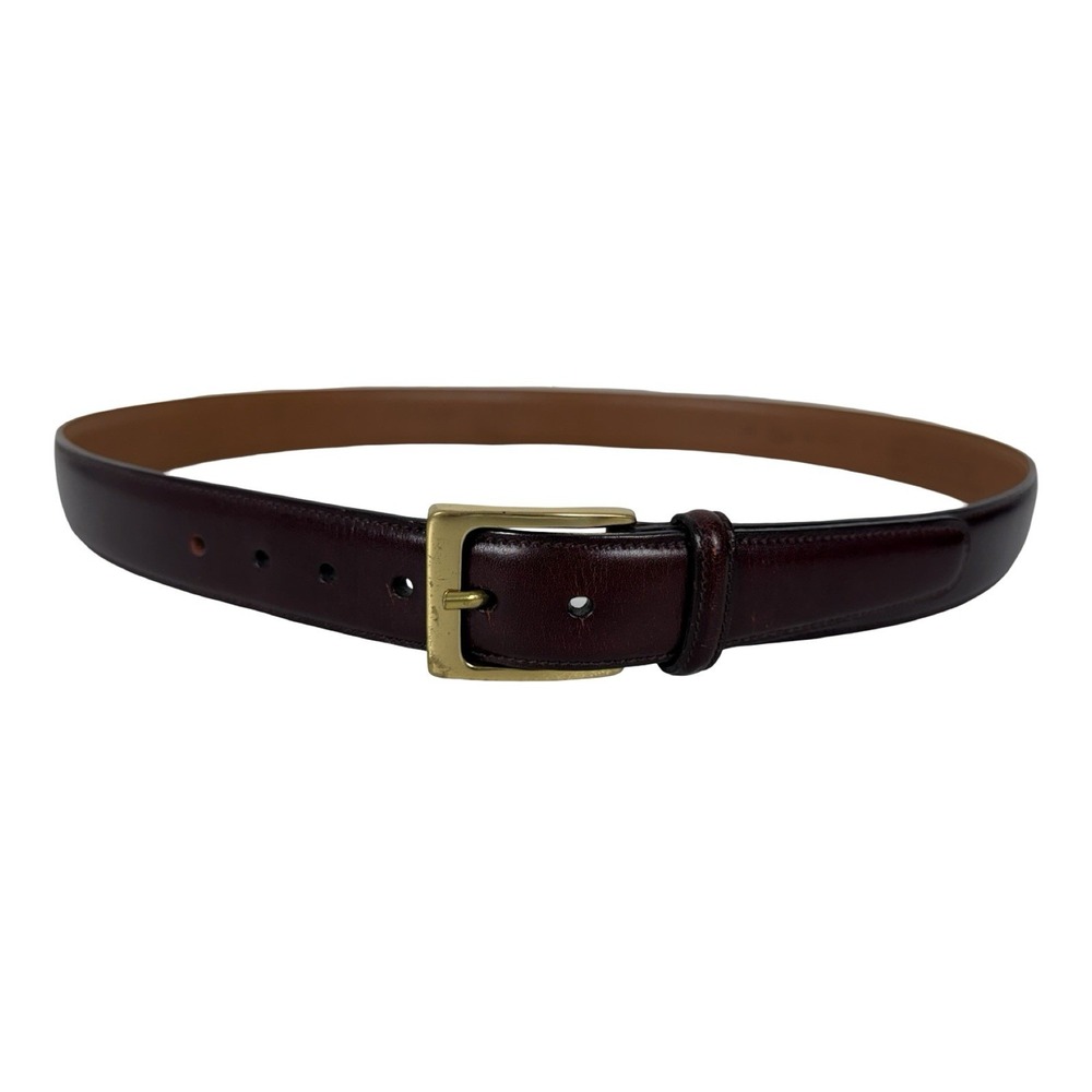 Trafalgar Mens 36 Leather Belt Brown Cortina Bos Indicus Made In USA Vintage